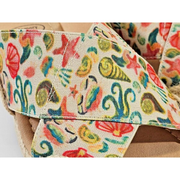 IMPO Women's 8.5 Normi Shell Beach Theme Wedge Slide Sandals Heels NWOB - Picture 2 of 11